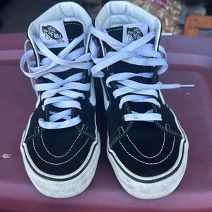 Vans Kids Black and White High-Top Sneakers